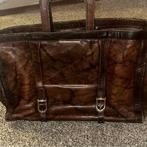 Sophisticated Dark Brown Leather Men's Briefcase